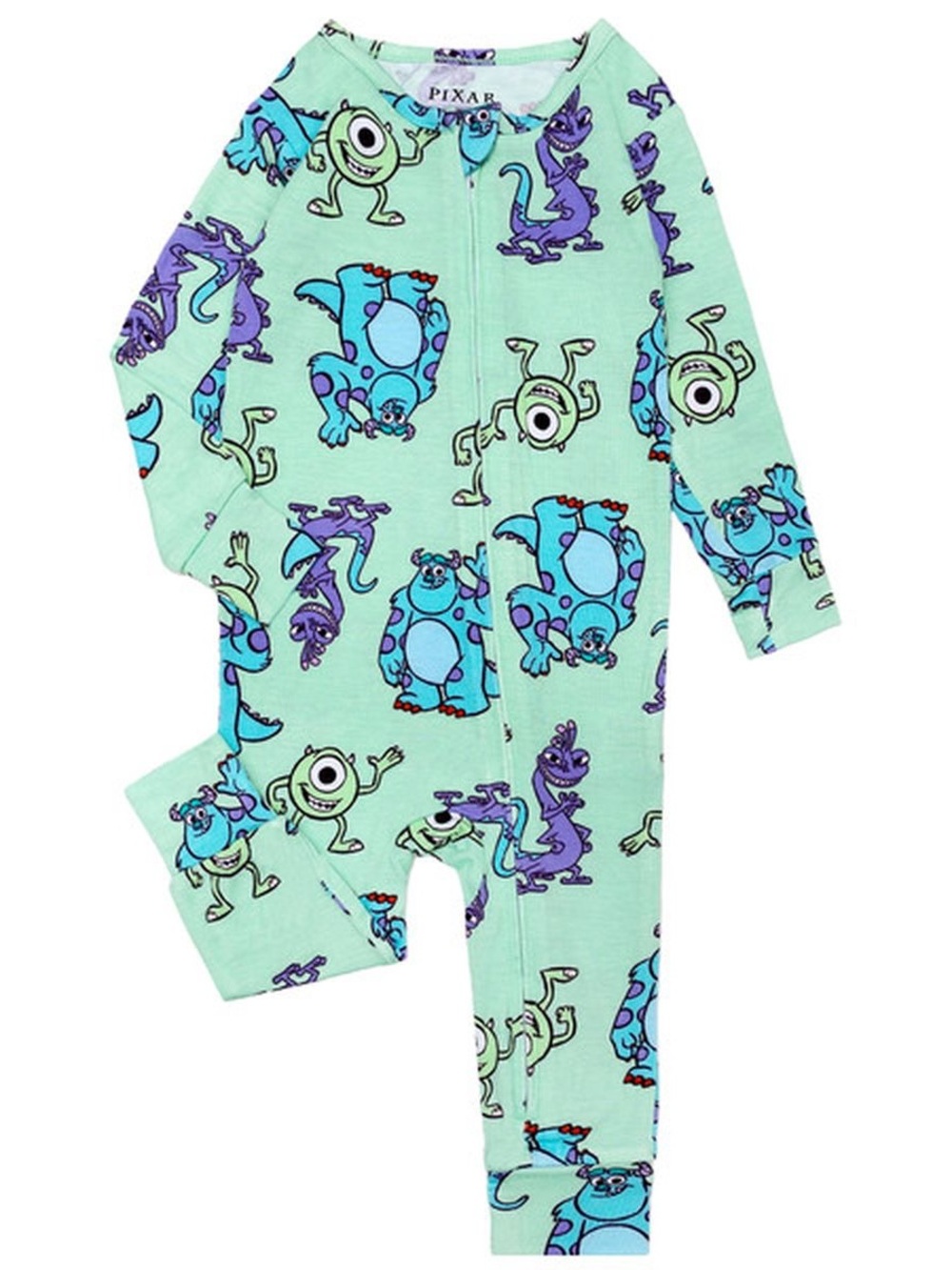 Disney/Pixar Monsters, Inc.| Mint Green|toddler| viscose One-Piece|zip up